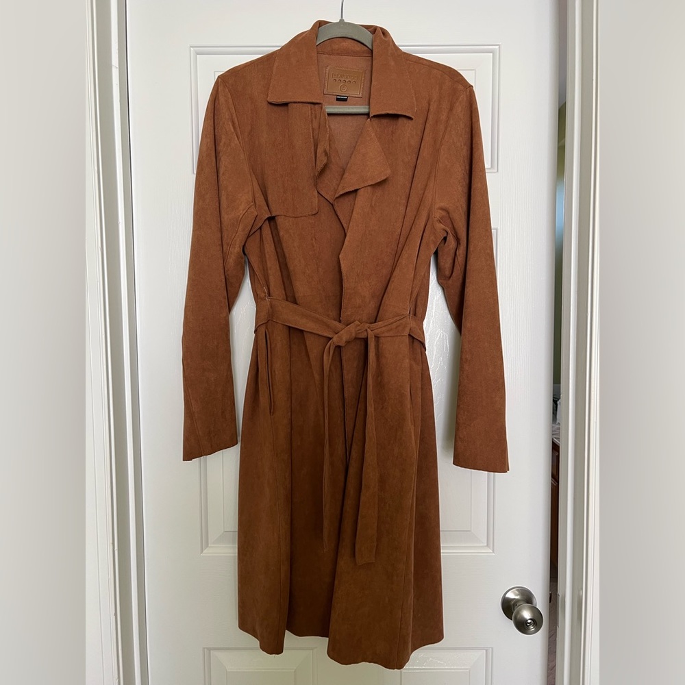 Blank NYC Faux Suede Trench Coat